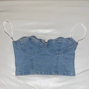 GRLFRND Denim Cropped Corset